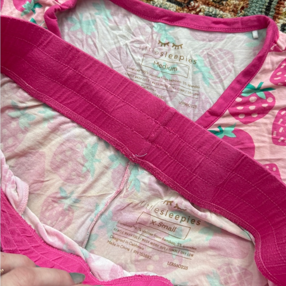 Little Sleepies Strawberry Print Pajamas - Picture 2 of 3